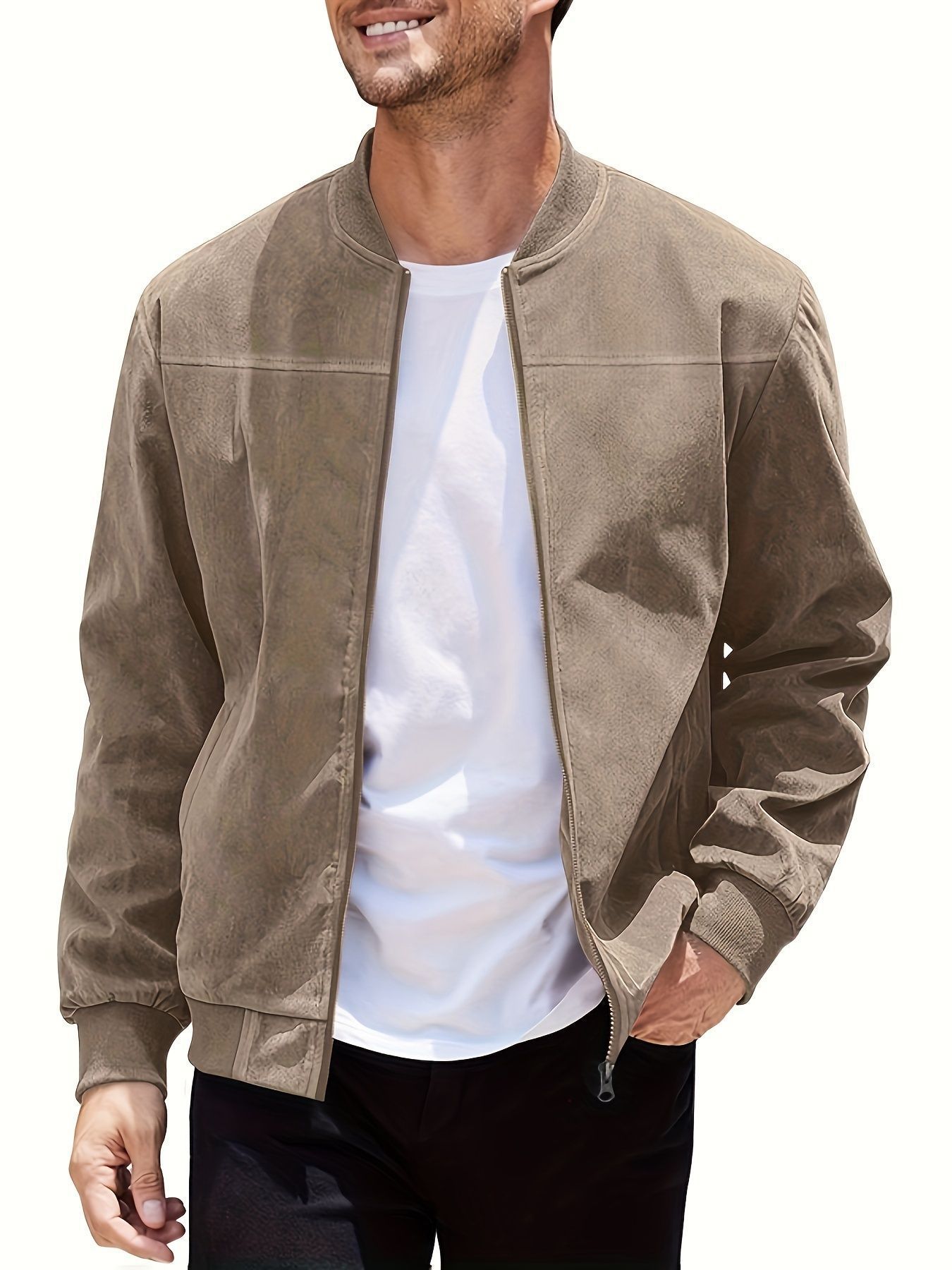 KYNCILOR Suede Zipper Jacket